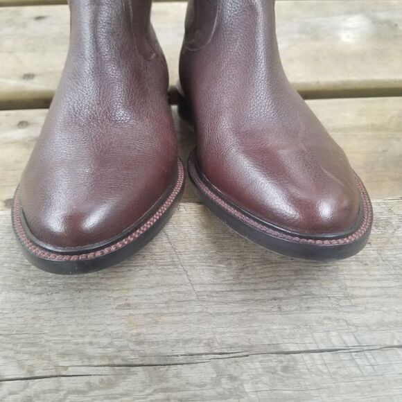 Vintage 90s y2k Eddie Bauer High Definition Brown Leather Equestrian Tall Boots - Picture 3 of 10